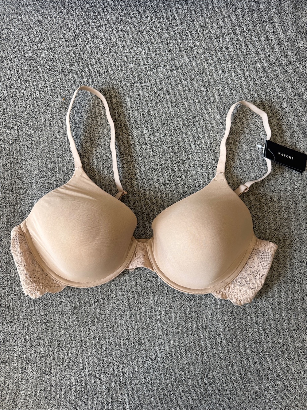 Natori Plush Beige Lace-Side T-Shirt Bra